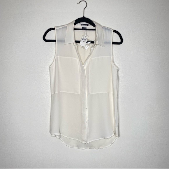 Theory White Sleeveless Blouse - Picture 2 of 7